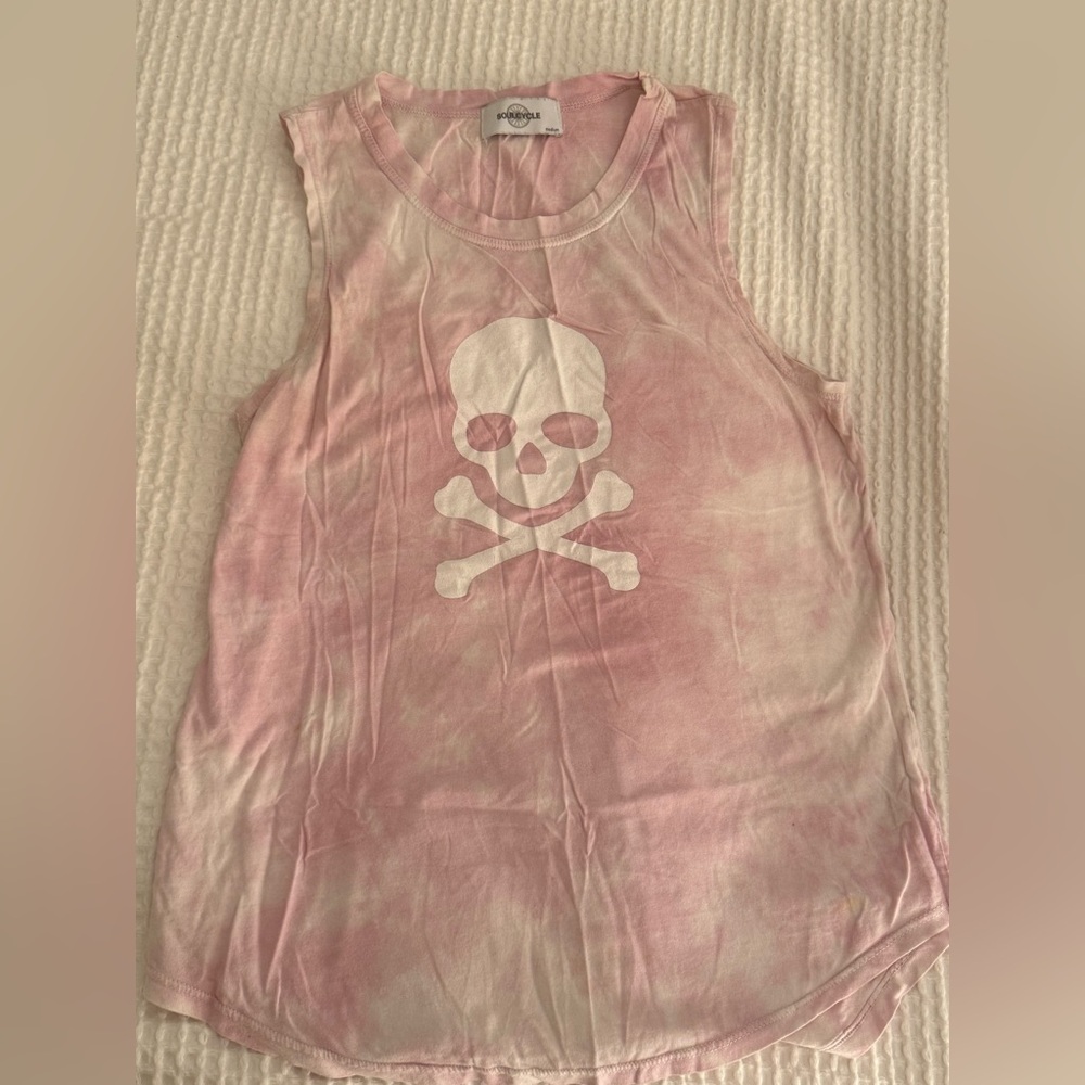 Soulcycle pink tie-dye tank